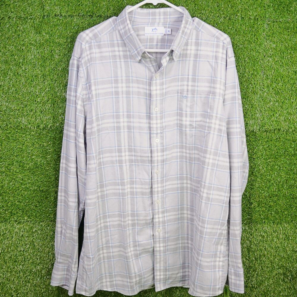 Southern Tide Casual Button Down Plaid Long Sleeve Shirt - Men's Size XL
